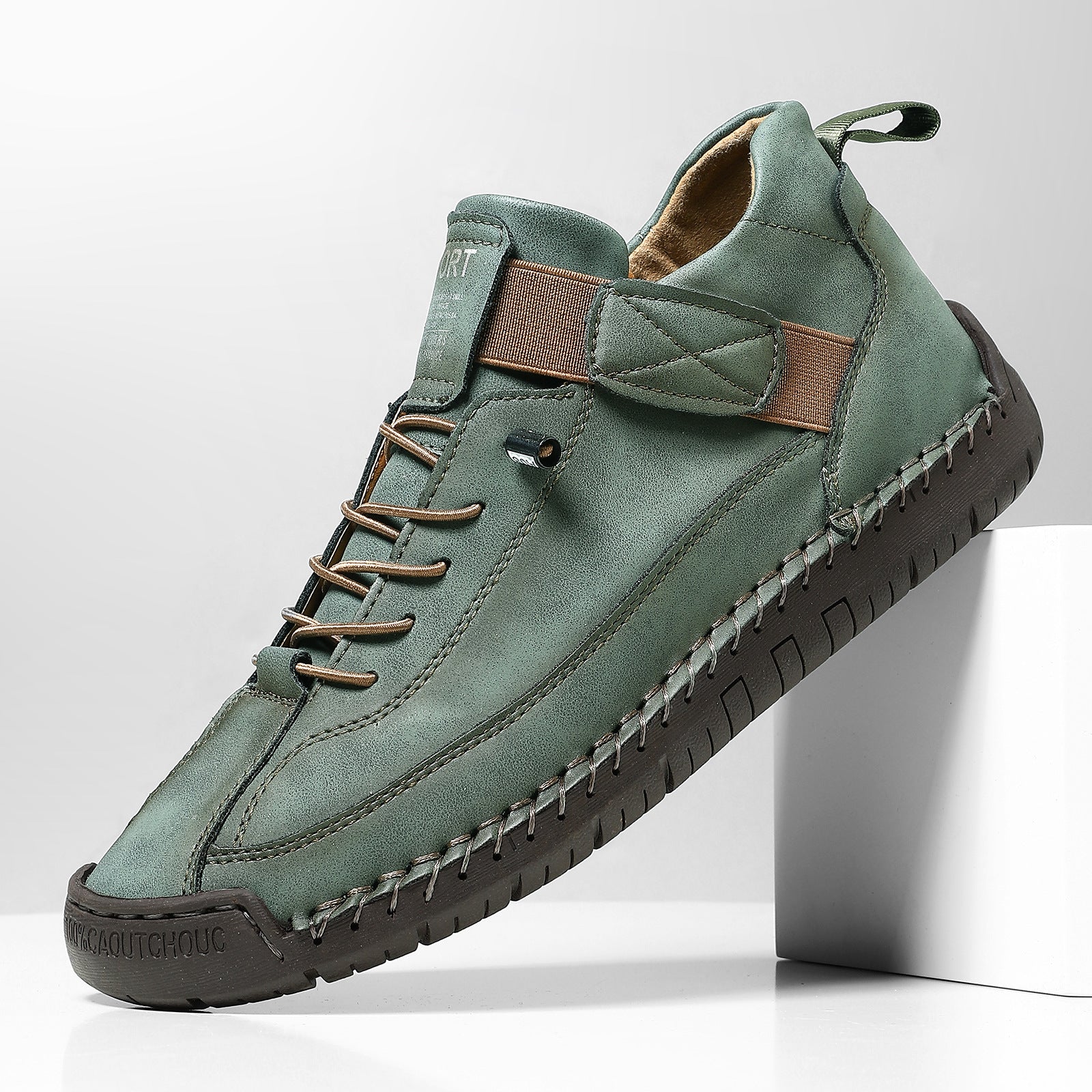 AutumnWinter Flat-Soled Casual Hand-Stitched Mens Shoes
