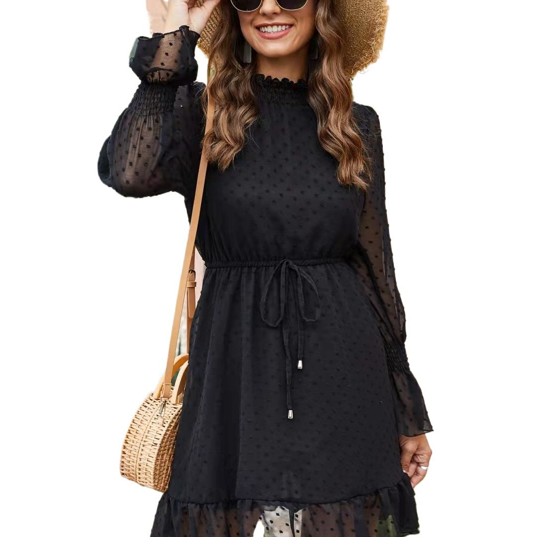 Womens Fashionable Slimming All-Match Long-Sleeve Dress