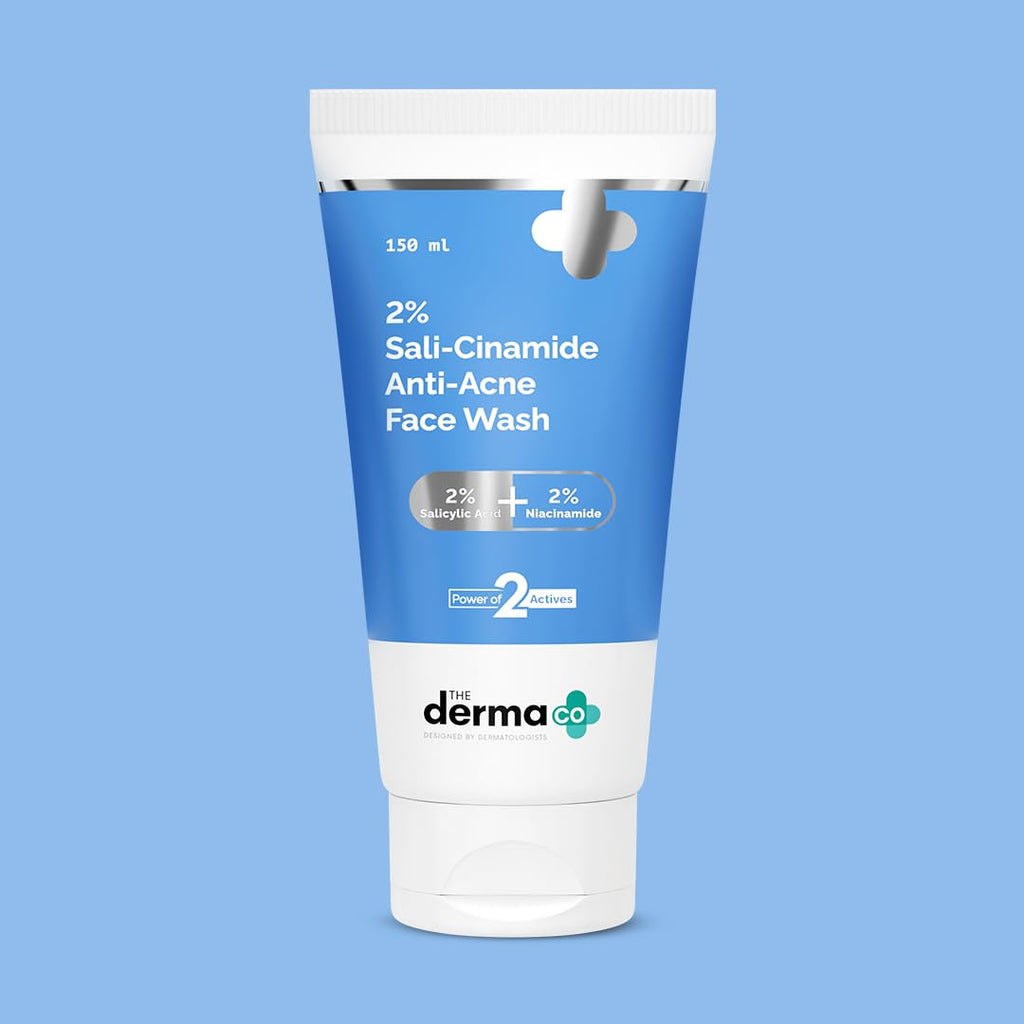 The Derma Co Sali-Cinamide Anti-Acne Face Wash with 2% Salicylic Acid & 2% Niacinamide - 80 ml | Clears Acne & Marks | Removes Excess Oil