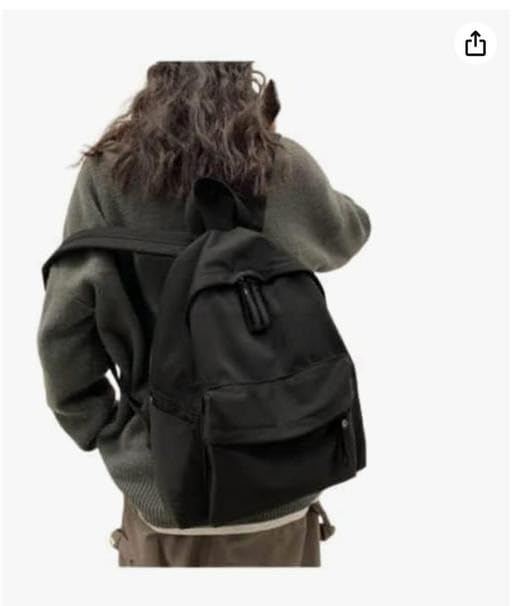 Waterproof Casual Backpack for Girls & Women Stylish Trendy School and College Bag 17" x 12" Durable Daily Use Black