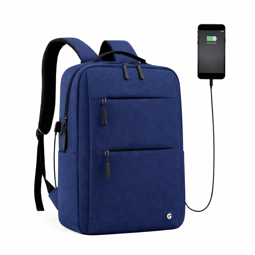 GadgetBite Graphite 20 Litre Laptop Bag with 15.6 Inch Laptop Compartment USB Charging Port and Organiser Pocket for Men Women Boys