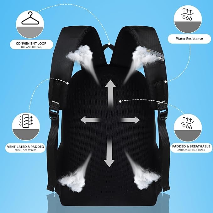 Midnight Anti-Theft College Bag for Girls Boys Man Women | 15.6 inch Laptop Trendy School Collage Backpack Bags for Men Office use with Anti Theft Pocket & Small Pockets Inside
