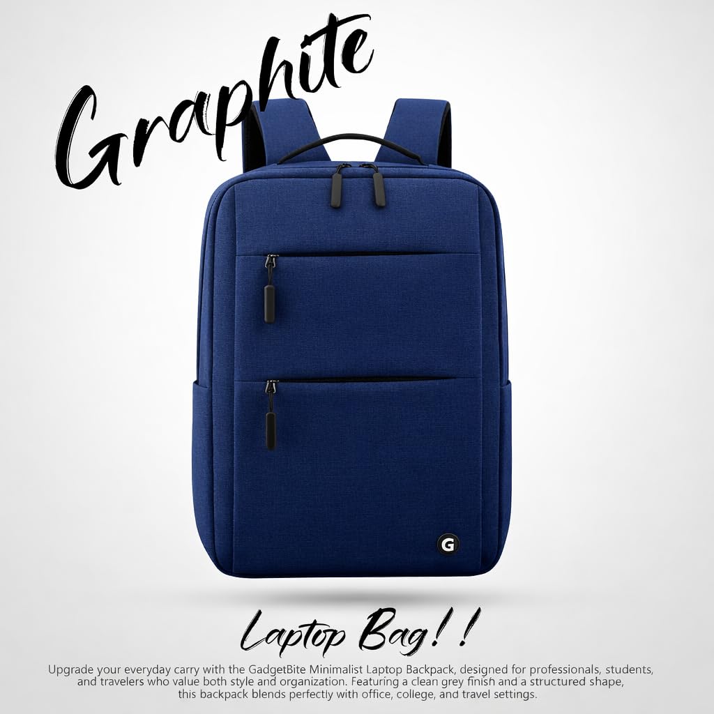 GadgetBite Graphite 20 Litre Laptop Bag with 15.6 Inch Laptop Compartment USB Charging Port and Organiser Pocket for Men Women Boys