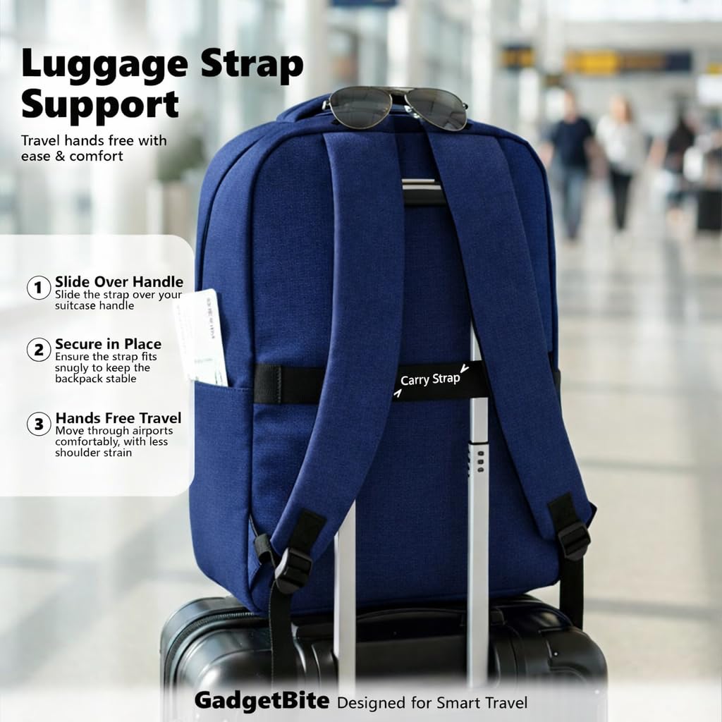 GadgetBite Graphite 20 Litre Laptop Bag with 15.6 Inch Laptop Compartment USB Charging Port and Organiser Pocket for Men Women Boys