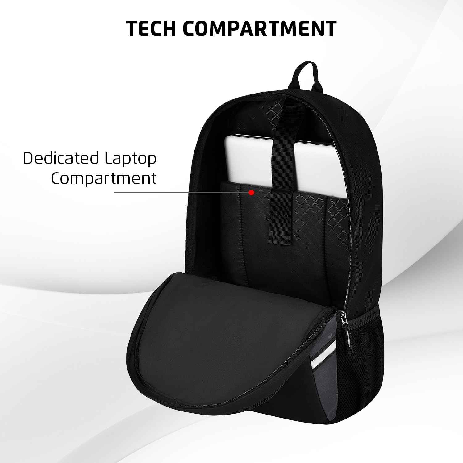 Safari Nudge Laptop Backpack for men & women, school bag for boys and girls, college bag, office bag, travel bag, 3 compartments, Bottle holder, Front pocket, Color Black