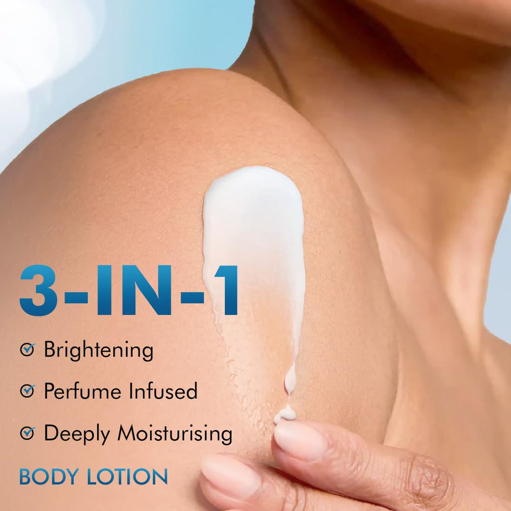 mCaffeine 5% Niacinamide & Glutathione for Brightening & Detan By The Blues Perfume Body Lotion 300ml | | Aquatic-Woody Fragrance | 72H Moisturization| Daily Use Summer Cream Bodylotion for Men & Women | Dry Skin