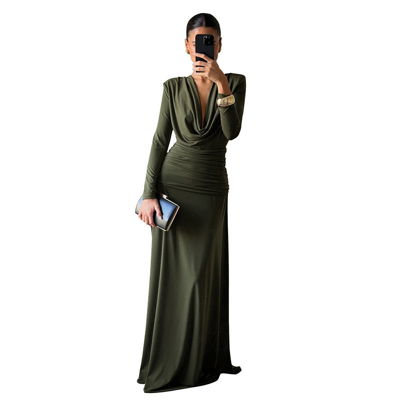 Women's Fashion Solid Color Sheath Dress