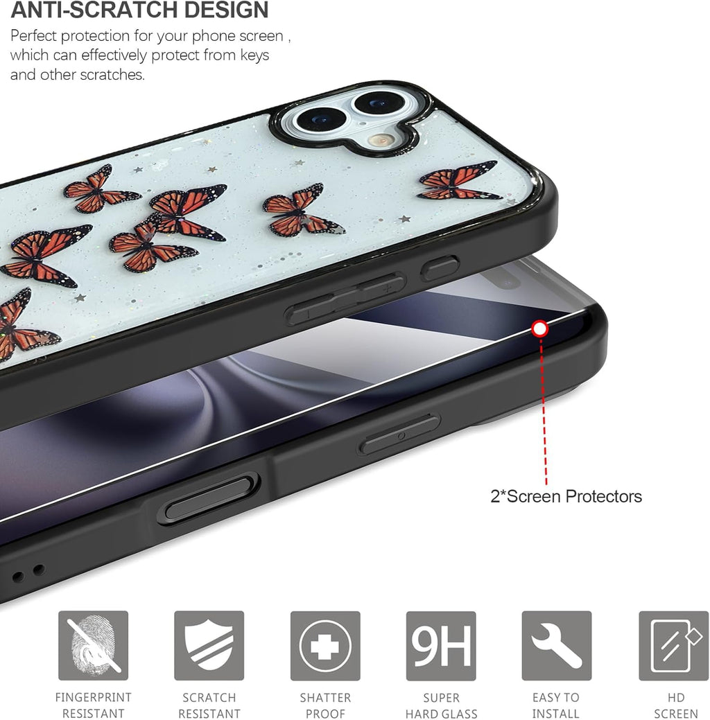 VONZEE Electroplating Transparent Clear Logo Back Cover TPU Compatible with iPhone 16 Plus Case, Compatible with Magsafe, Full Body & Individual Camera Protection for Each Lens for Men & Women (Gold)