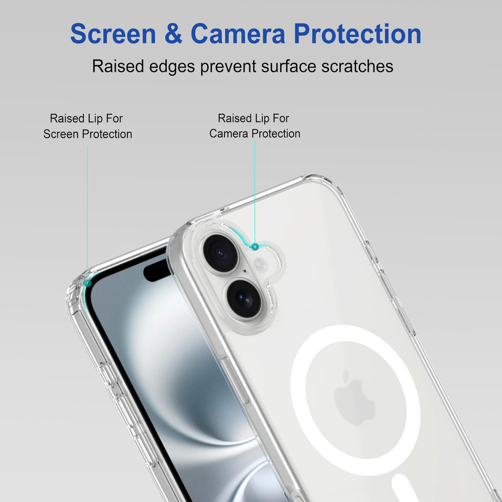 amazon basics Back Case Cover for iPhone 16 Plus | Compatible for iPhone 16 Plus Back Cover | Scratch-Resistant Back Cover | Clear