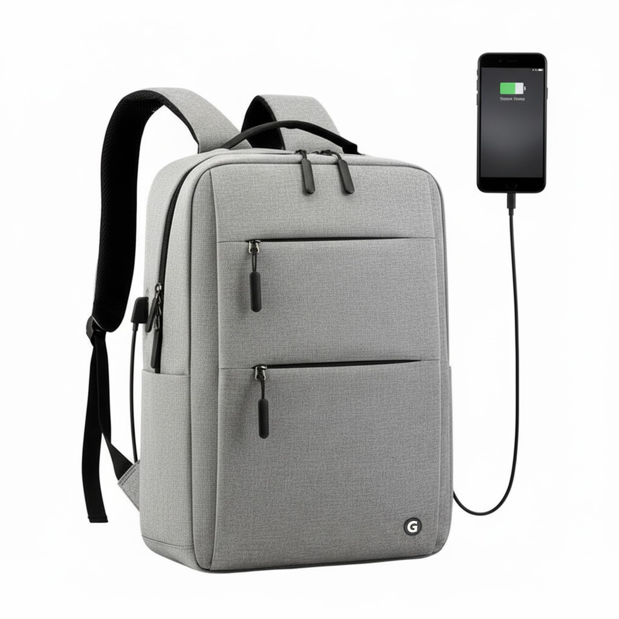 GadgetBite Graphite 20 Litre Laptop Bag with 15.6 Inch Laptop Compartment USB Charging Port and Organiser Pocket for Men Women Boys