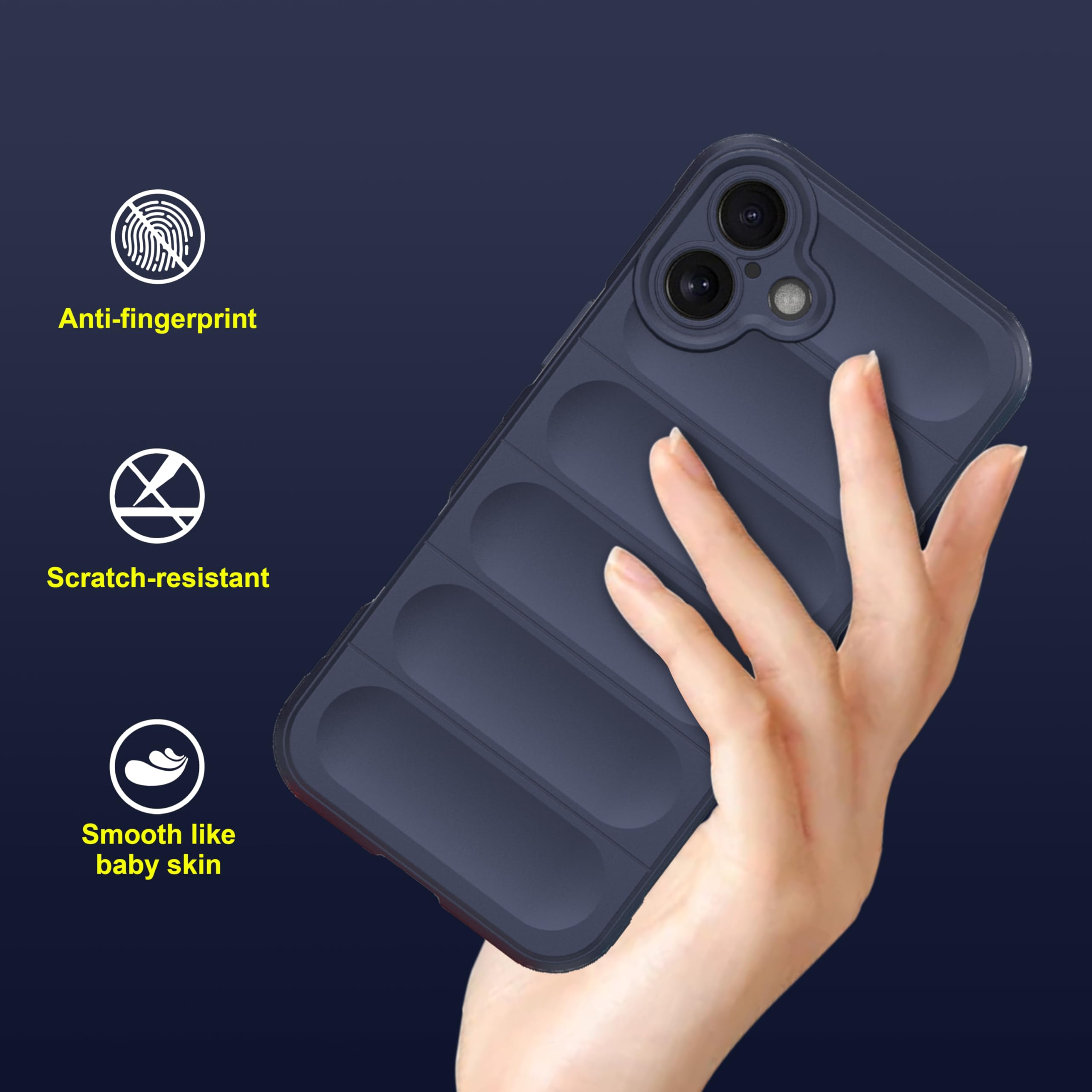 amazon basics Back Case Cover for iPhone 16 Plus | Compatible for iPhone 16 Plus Back Cover | Scratch-Resistant Back Cover | Clear