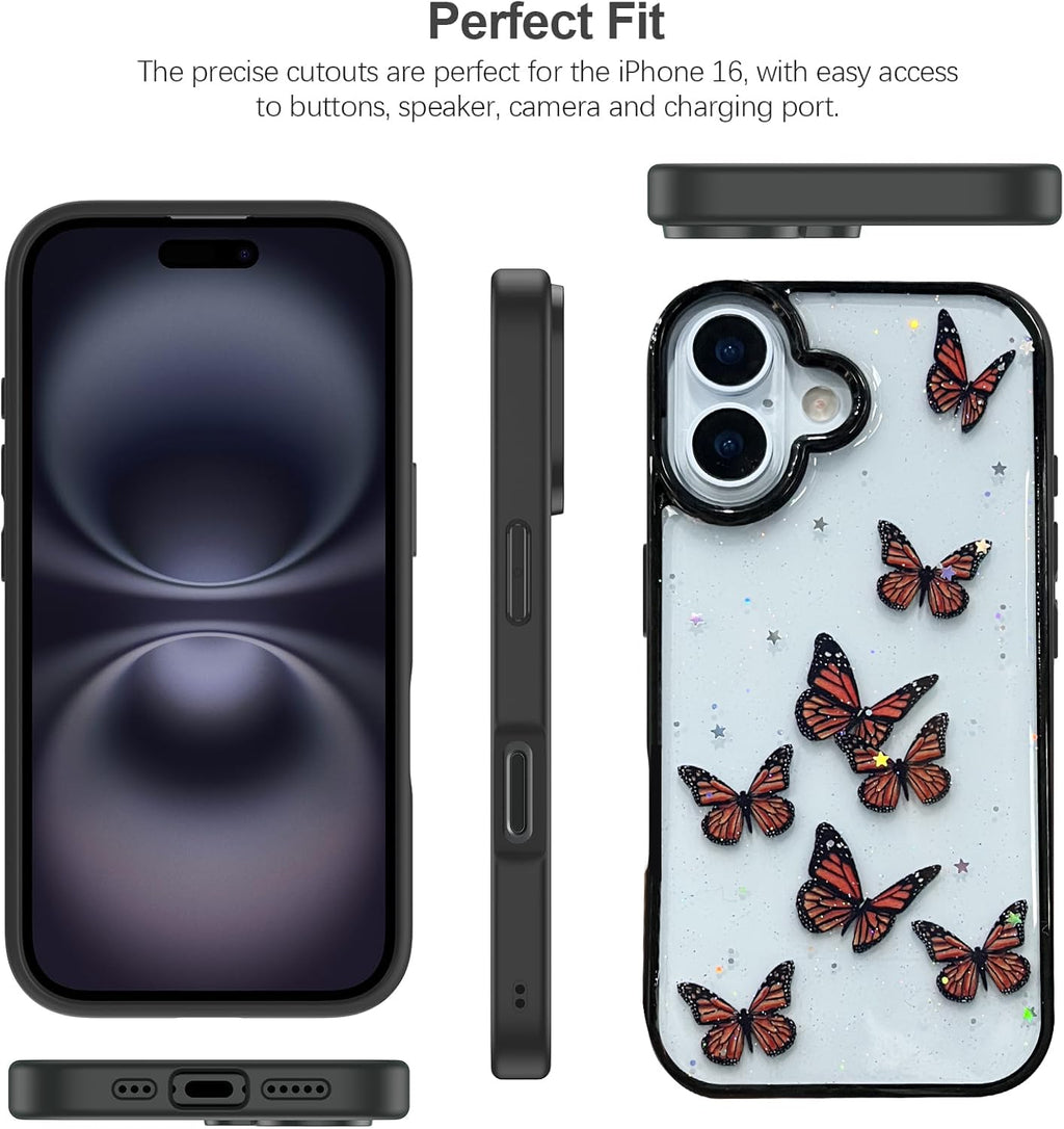 VONZEE Electroplating Transparent Clear Logo Back Cover TPU Compatible with iPhone 16 Plus Case, Compatible with Magsafe, Full Body & Individual Camera Protection for Each Lens for Men & Women (Gold)