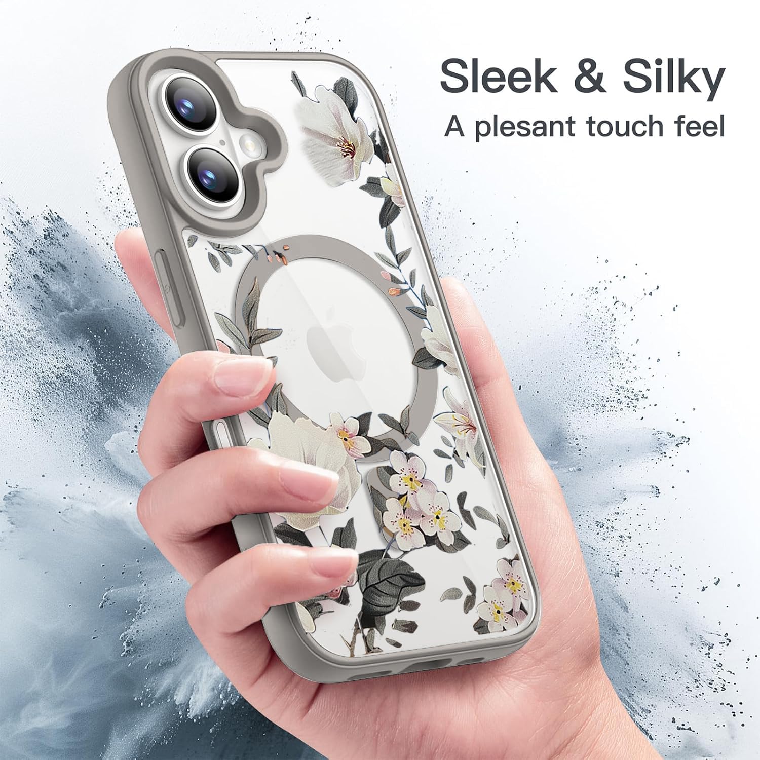VONZEE Electroplating Transparent Clear Logo Back Cover TPU Compatible with iPhone 16 Plus Case, Compatible with Magsafe, Full Body & Individual Camera Protection for Each Lens for Men & Women (Gold)
