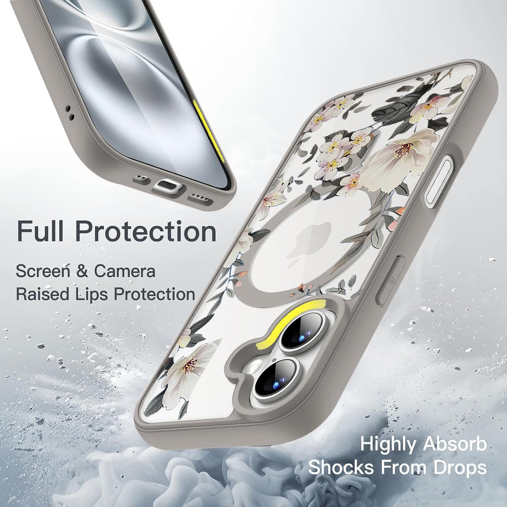 VONZEE Electroplating Transparent Clear Logo Back Cover TPU Compatible with iPhone 16 Plus Case, Compatible with Magsafe, Full Body & Individual Camera Protection for Each Lens for Men & Women (Gold)