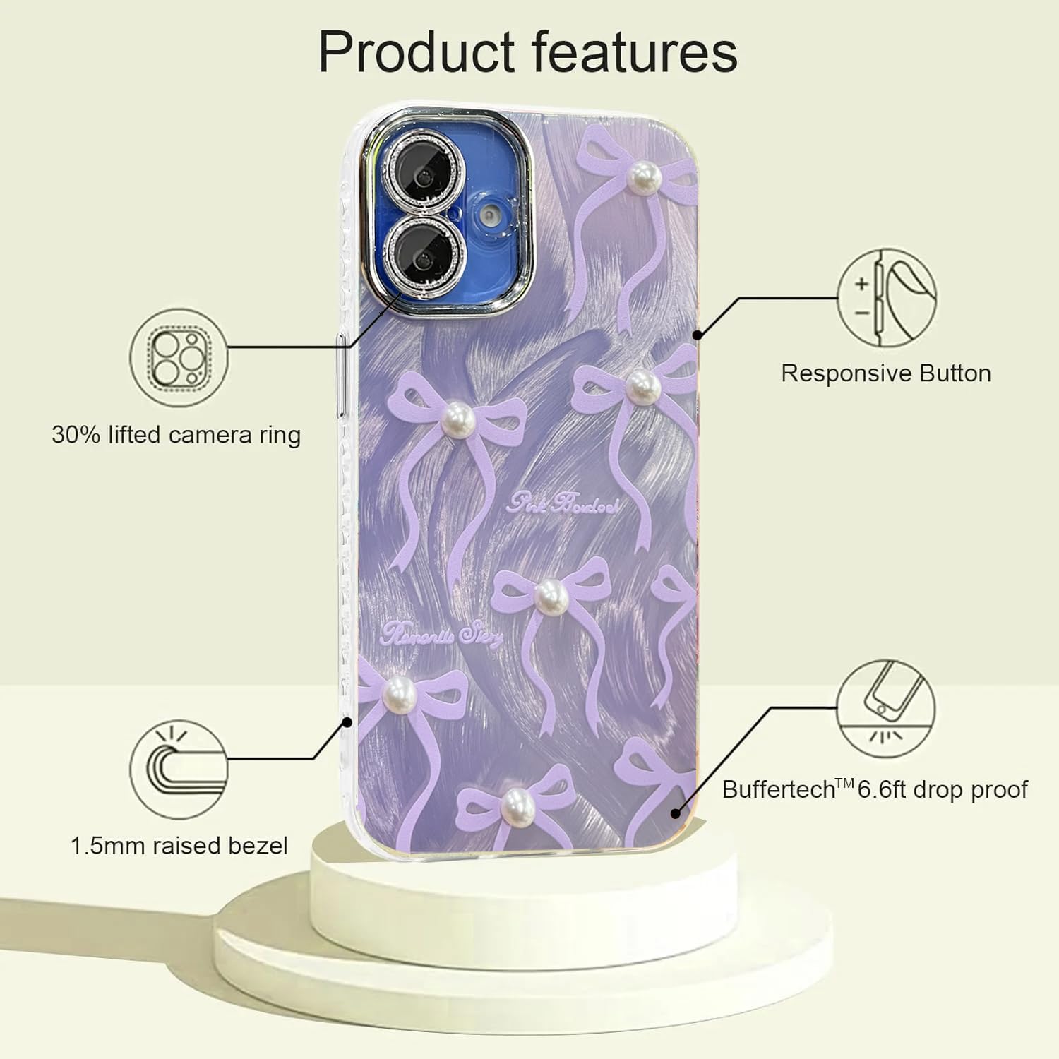 VONZEE Electroplating Transparent Clear Logo Back Cover TPU Compatible with iPhone 16 Plus Case, Compatible with Magsafe, Full Body & Individual Camera Protection for Each Lens for Men & Women (Gold)