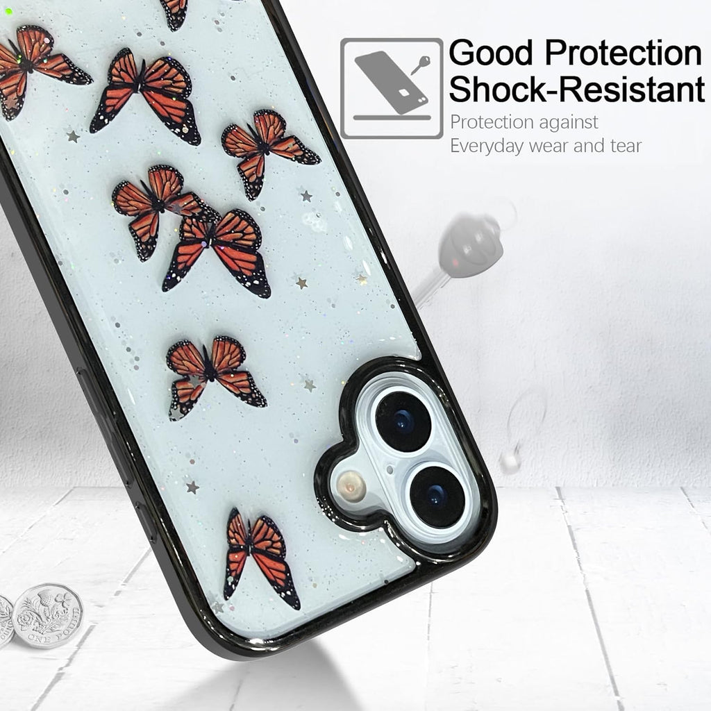 VONZEE Electroplating Transparent Clear Logo Back Cover TPU Compatible with iPhone 16 Plus Case, Compatible with Magsafe, Full Body & Individual Camera Protection for Each Lens for Men & Women (Gold)