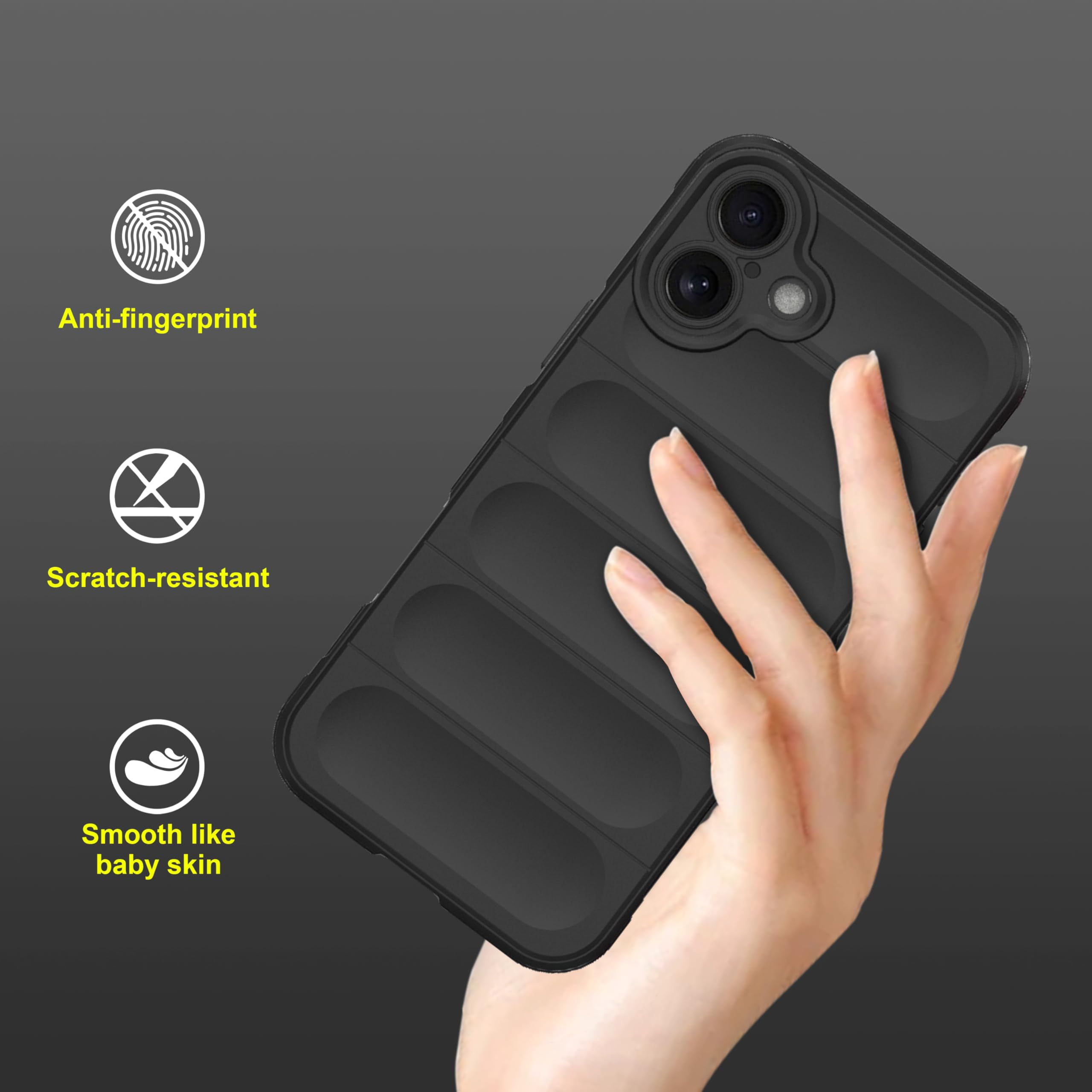 amazon basics Back Case Cover for iPhone 16 Plus | Compatible for iPhone 16 Plus Back Cover | Scratch-Resistant Back Cover | Clear