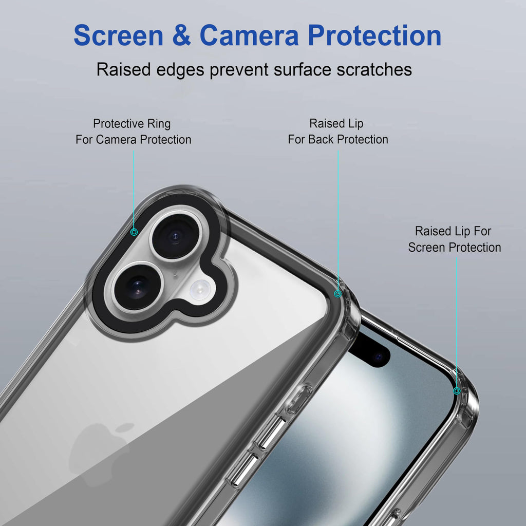 amazon basics Back Case Cover for iPhone 16 Plus | Compatible for iPhone 16 Plus Back Cover | Scratch-Resistant Back Cover | Clear