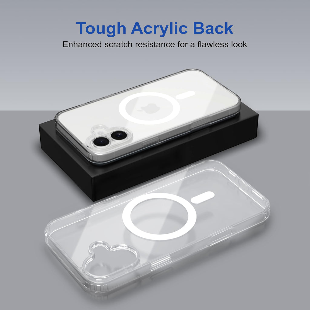 amazon basics Back Case Cover for iPhone 16 Plus | Compatible for iPhone 16 Plus Back Cover | Scratch-Resistant Back Cover | Clear