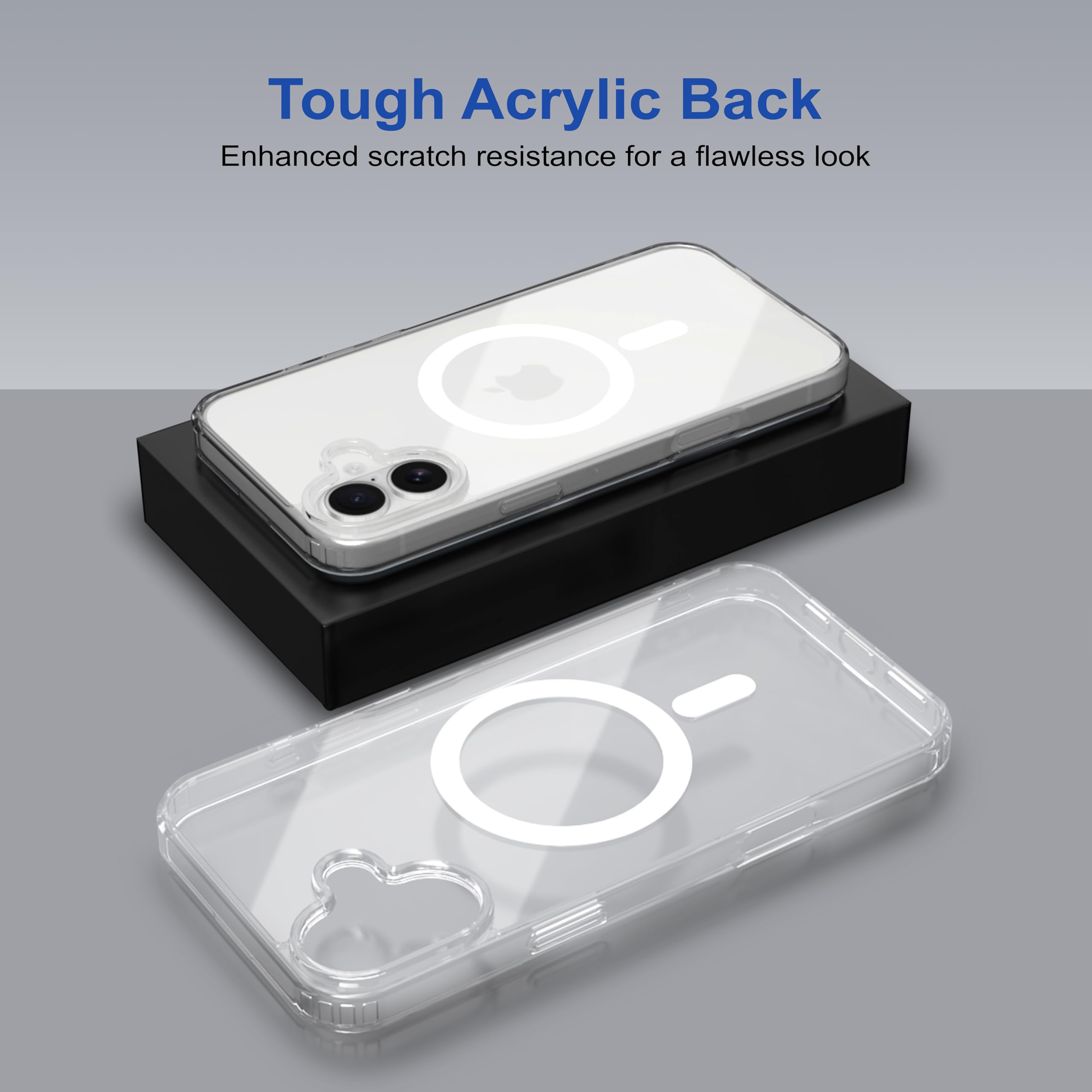 amazon basics Back Case Cover for iPhone 16 Plus | Compatible for iPhone 16 Plus Back Cover | Scratch-Resistant Back Cover | Clear