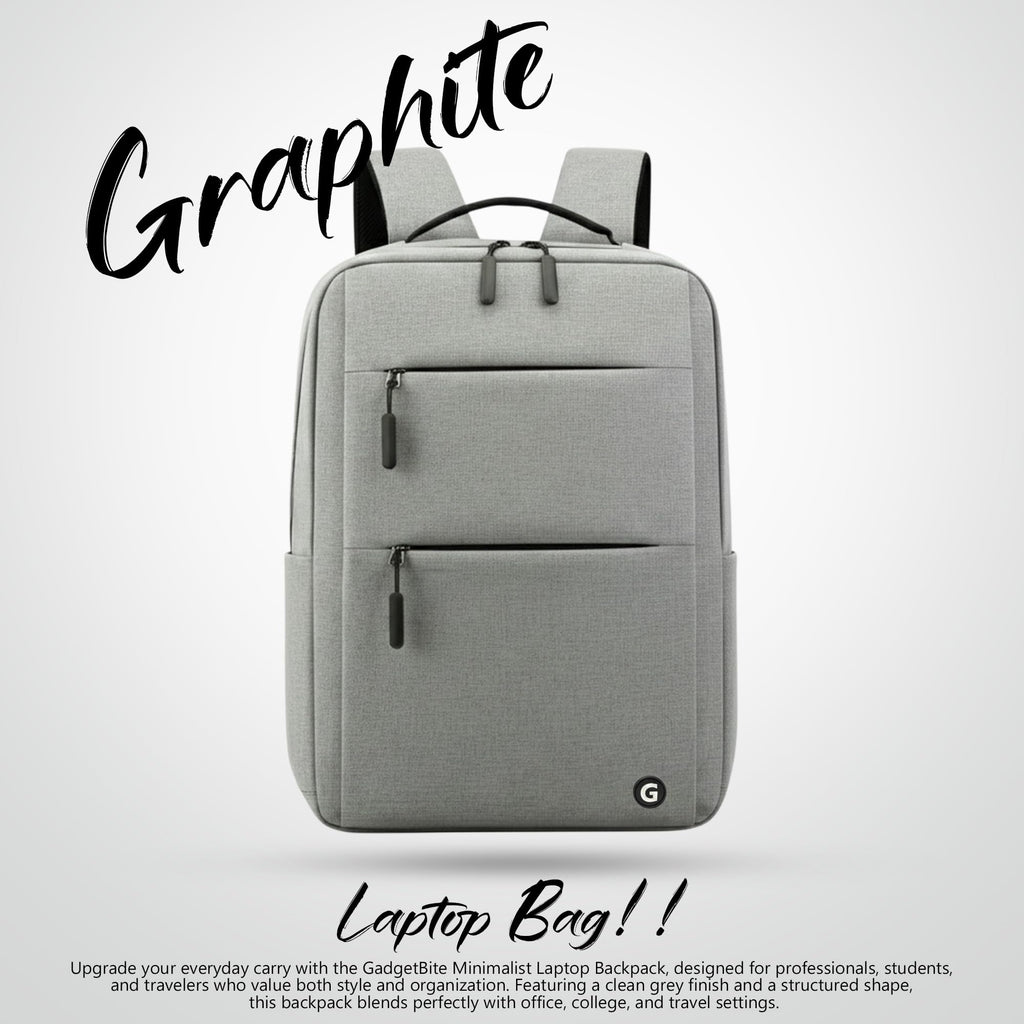 GadgetBite Graphite 20 Litre Laptop Bag with 15.6 Inch Laptop Compartment USB Charging Port and Organiser Pocket for Men Women Boys