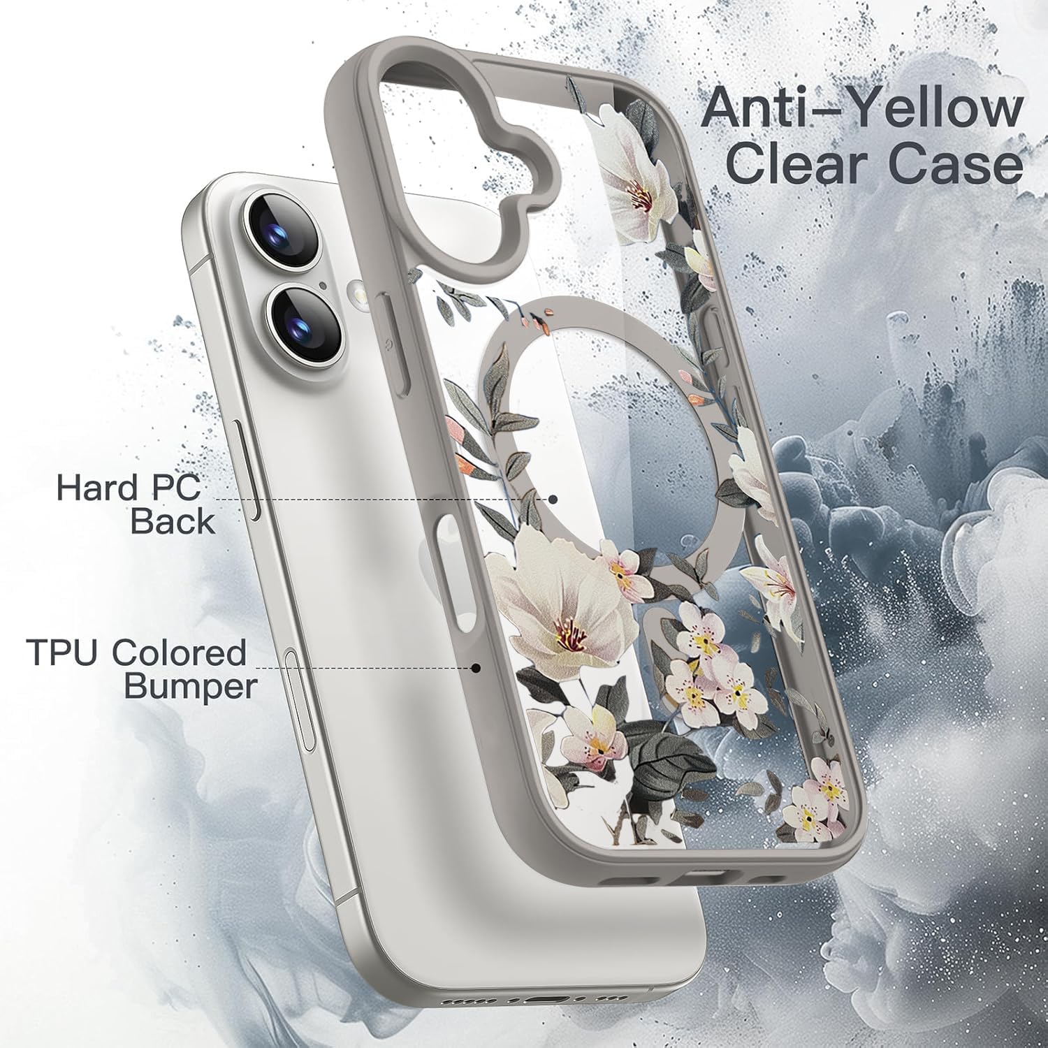 VONZEE Electroplating Transparent Clear Logo Back Cover TPU Compatible with iPhone 16 Plus Case, Compatible with Magsafe, Full Body & Individual Camera Protection for Each Lens for Men & Women (Gold)