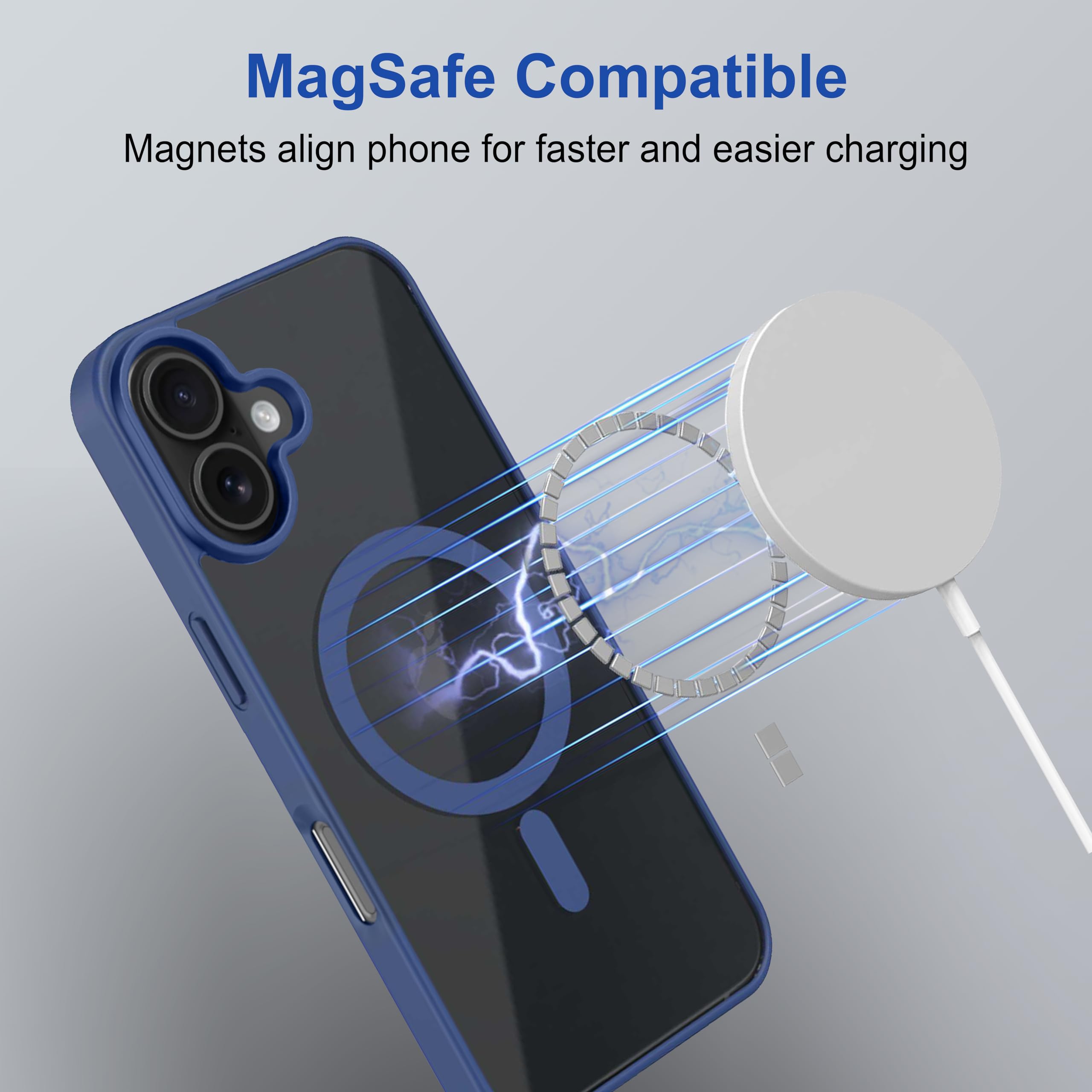 amazon basics Back Case Cover for iPhone 16 Plus | Compatible for iPhone 16 Plus Back Cover | Scratch-Resistant Back Cover | Clear