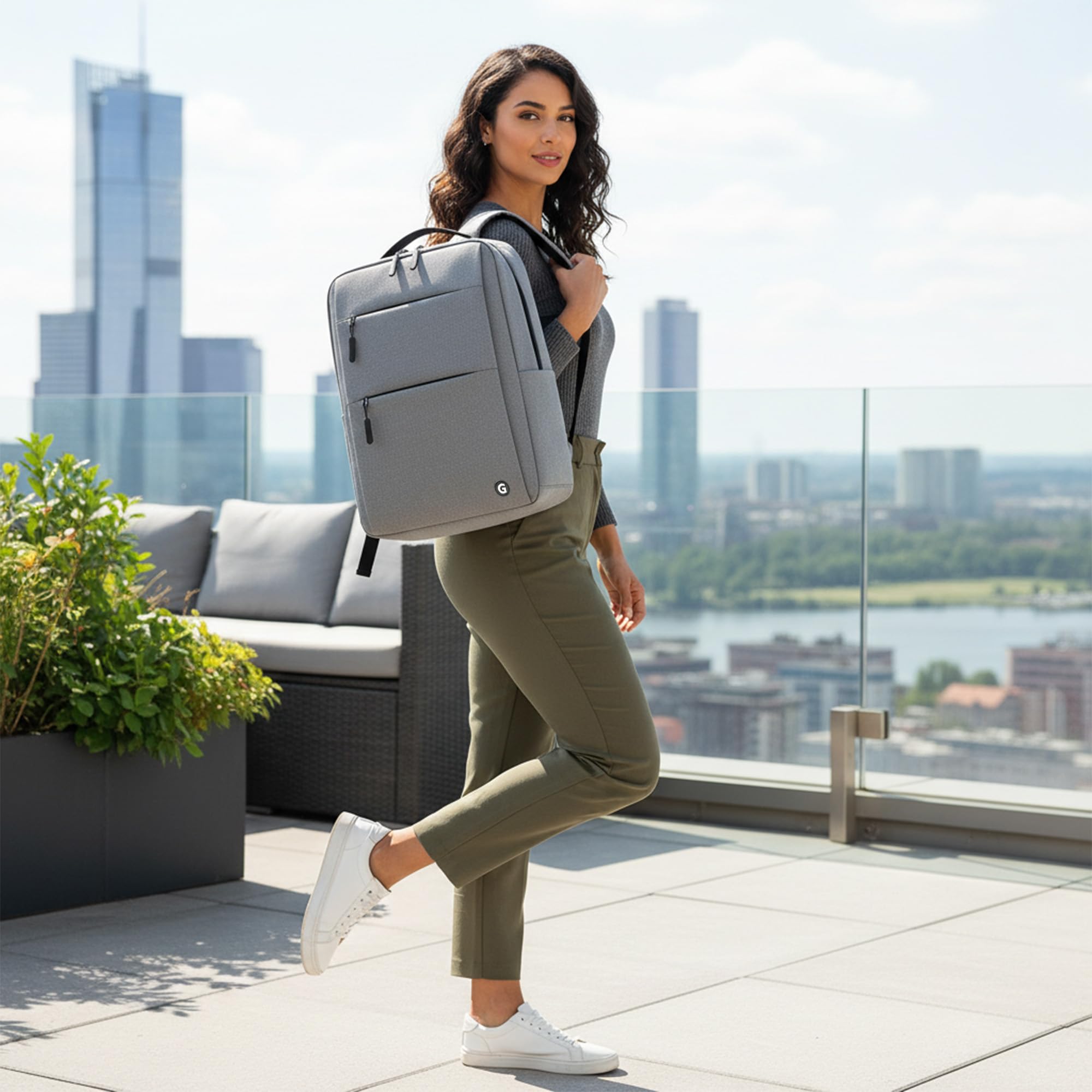 GadgetBite Graphite 20 Litre Laptop Bag with 15.6 Inch Laptop Compartment USB Charging Port and Organiser Pocket for Men Women Boys
