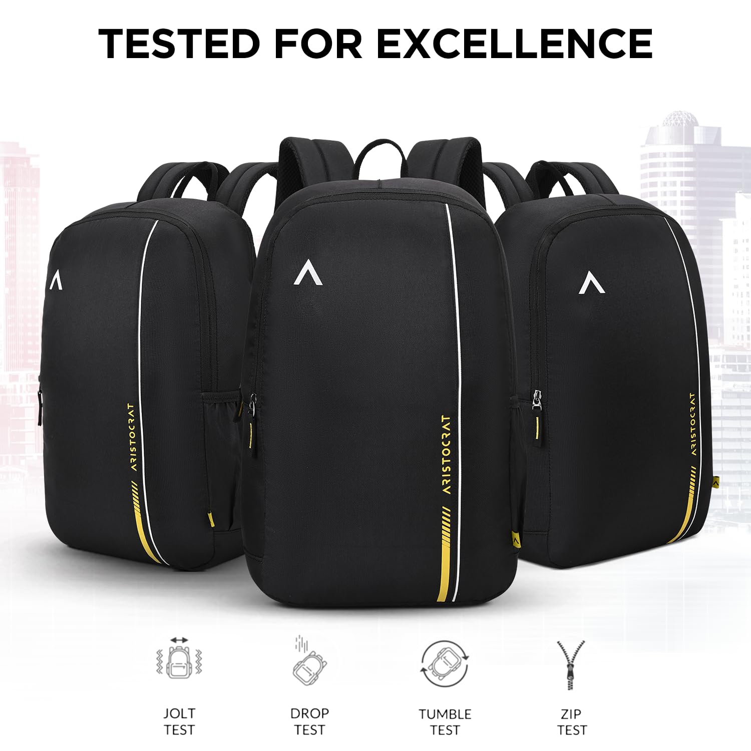 Aristocrat Nova 15L Laptop Backpack for Men & Women with Bottle Pocket | Padded Shoulder Straps, Multi Compartments