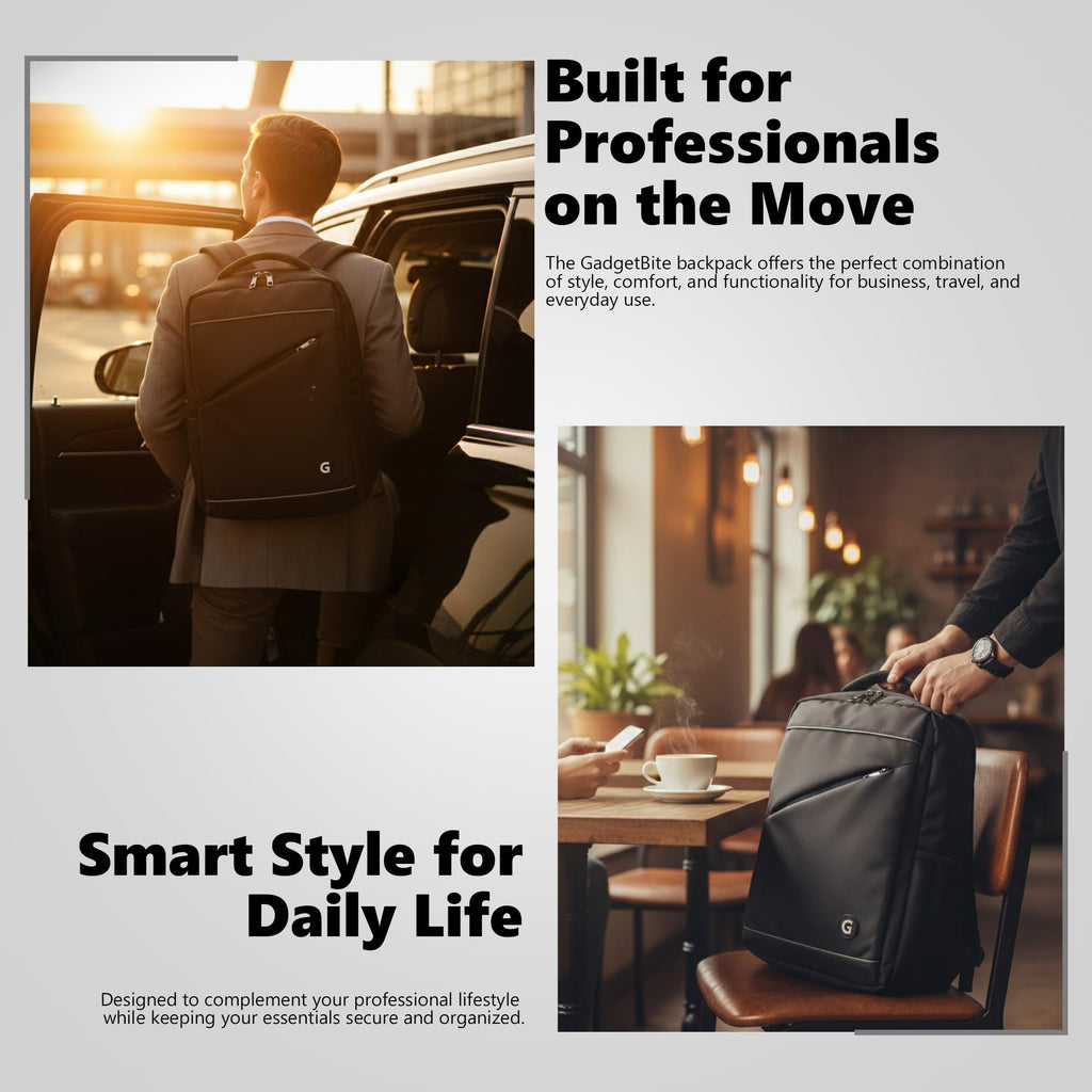 GadgetBite Graphite 20 Litre Laptop Bag with 15.6 Inch Laptop Compartment USB Charging Port and Organiser Pocket for Men Women Boys