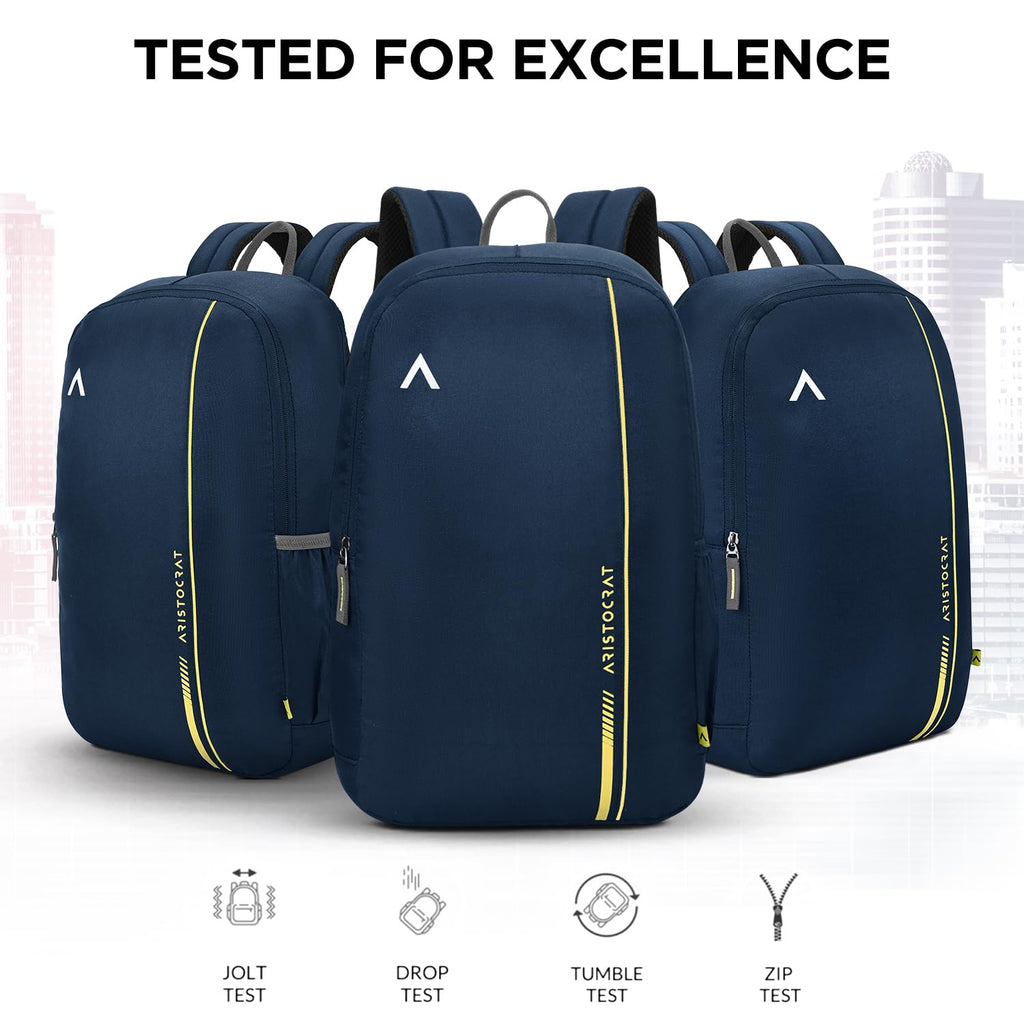 Aristocrat Nova 15L Laptop Backpack for Men & Women with Bottle Pocket | Padded Shoulder Straps, Multi Compartments