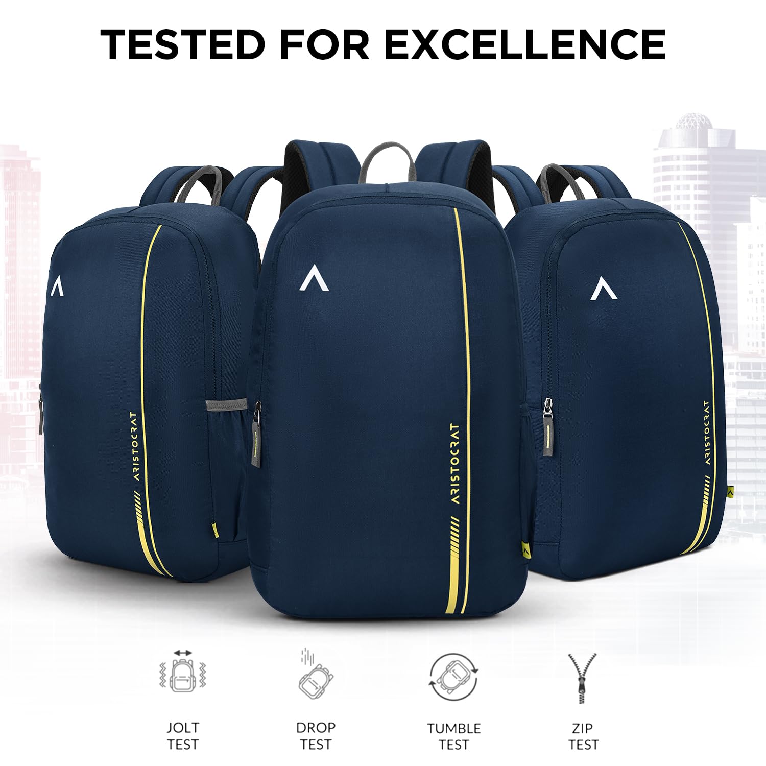 Aristocrat Nova 15L Laptop Backpack for Men & Women with Bottle Pocket | Padded Shoulder Straps, Multi Compartments