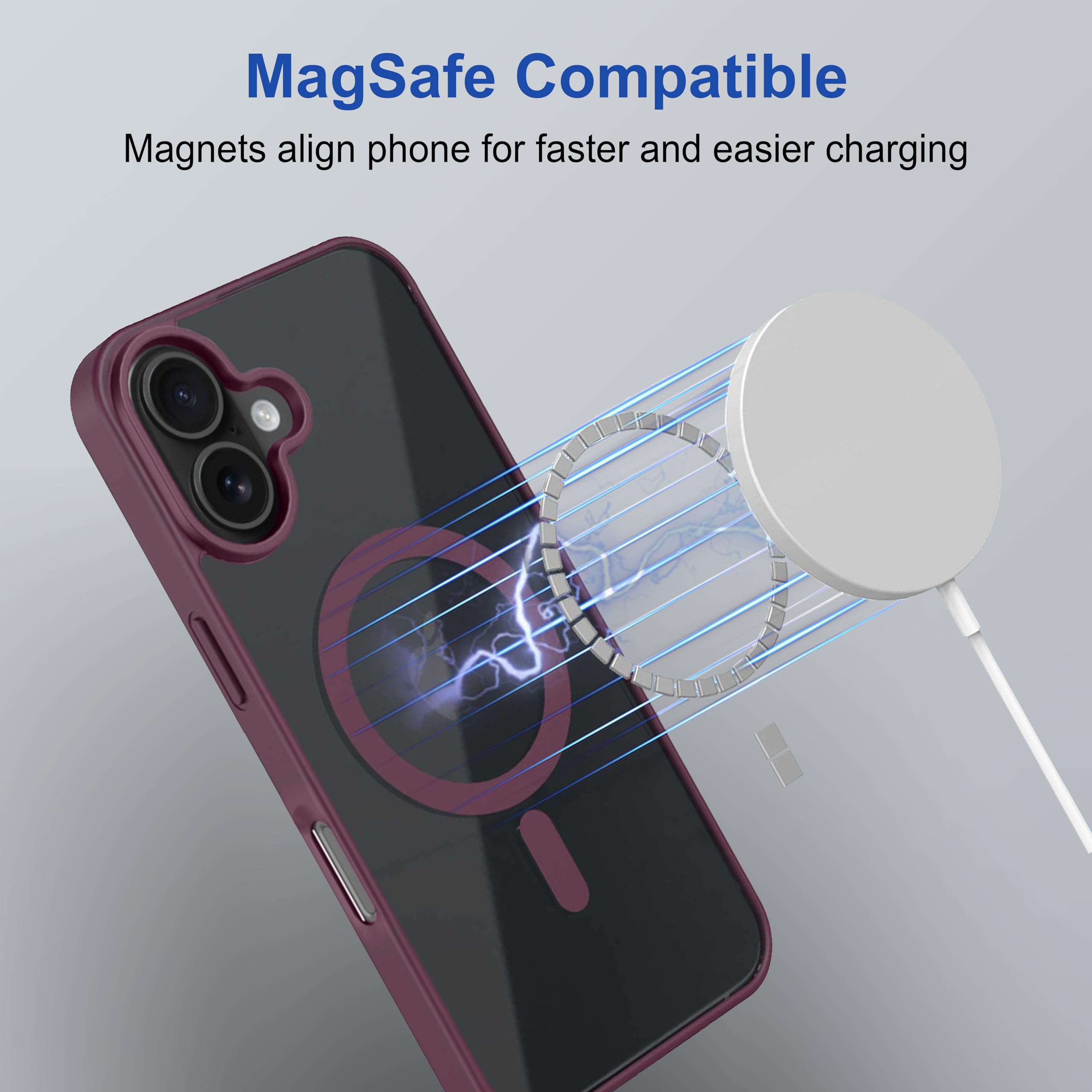 amazon basics Back Case Cover for iPhone 16 Plus | Compatible for iPhone 16 Plus Back Cover | Scratch-Resistant Back Cover | Clear