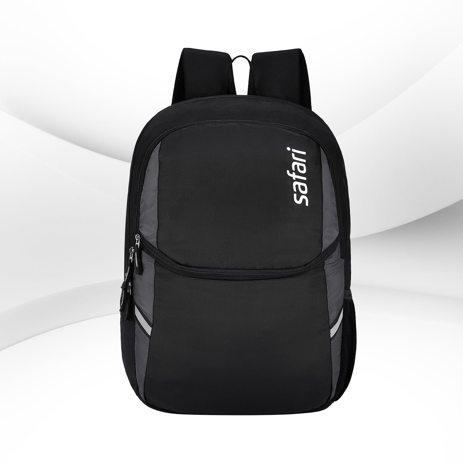 Safari Nudge Laptop Backpack for men & women, school bag for boys and girls, college bag, office bag, travel bag, 3 compartments, Bottle holder, Front pocket, Color Black