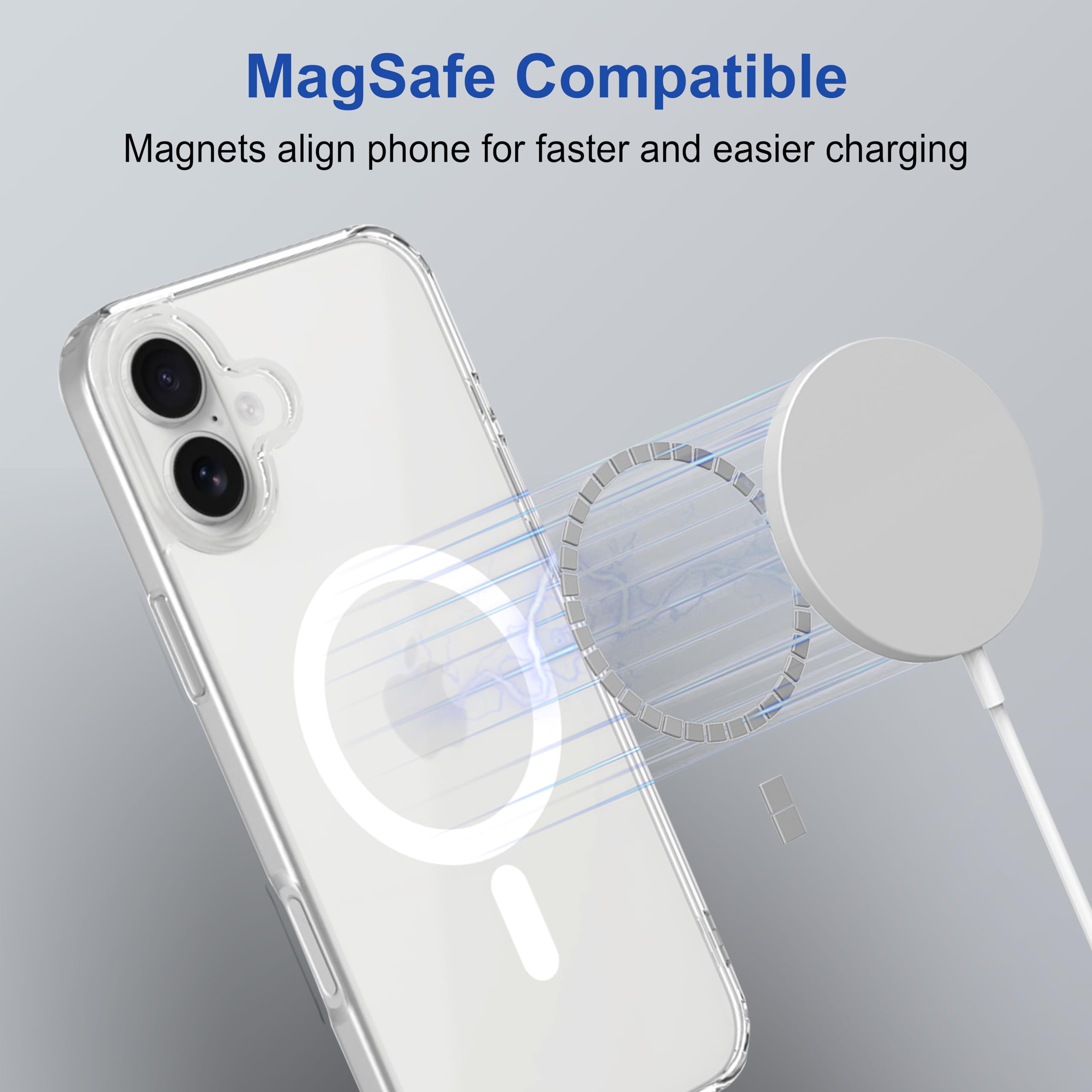 amazon basics Back Case Cover for iPhone 16 Plus | Compatible for iPhone 16 Plus Back Cover | Scratch-Resistant Back Cover | Clear