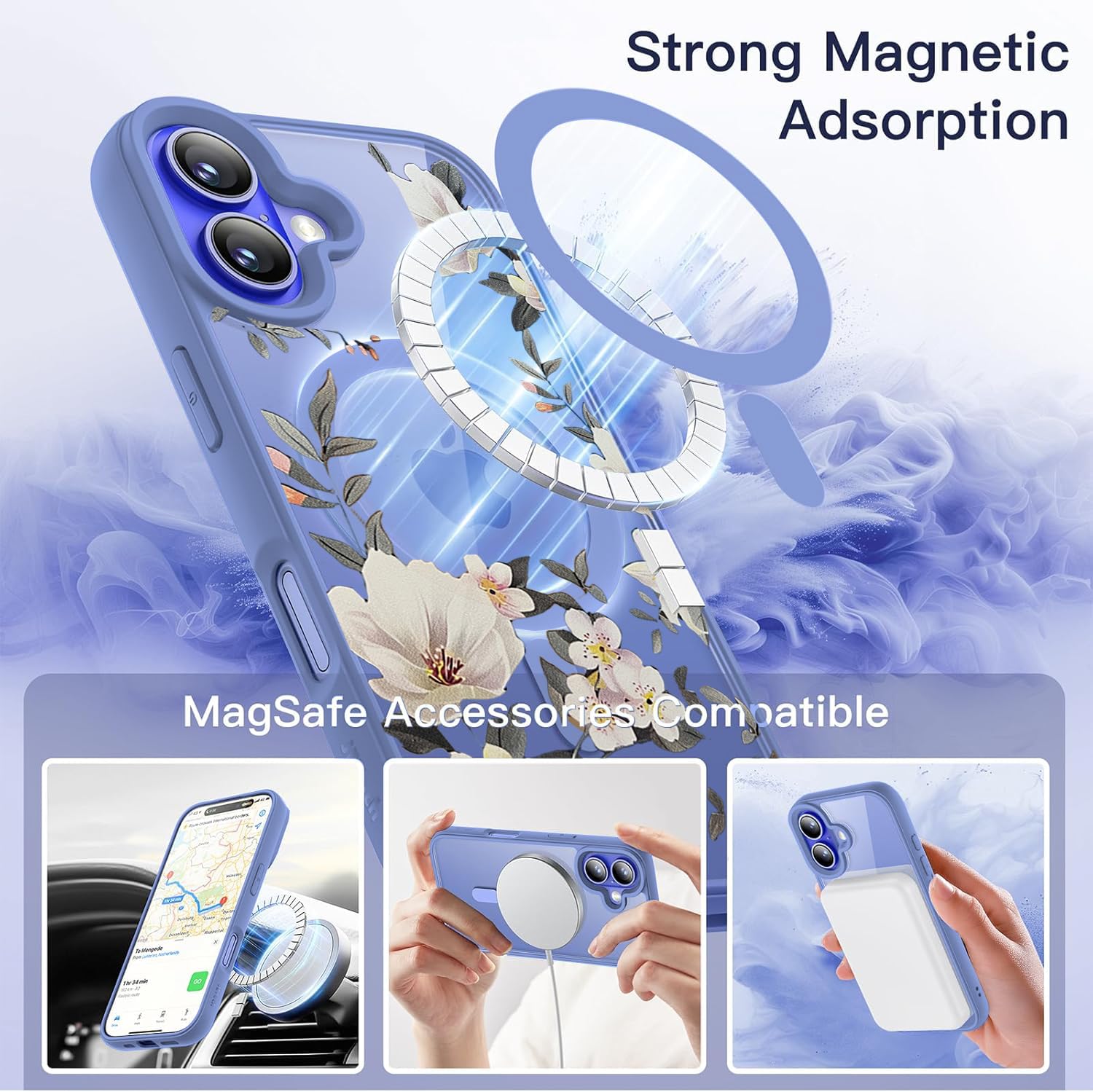 VONZEE Electroplating Transparent Clear Logo Back Cover TPU Compatible with iPhone 16 Plus Case, Compatible with Magsafe, Full Body & Individual Camera Protection for Each Lens for Men & Women (Gold)