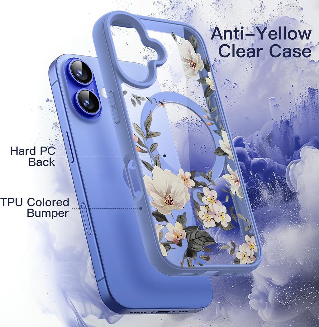 VONZEE Electroplating Transparent Clear Logo Back Cover TPU Compatible with iPhone 16 Plus Case, Compatible with Magsafe, Full Body & Individual Camera Protection for Each Lens for Men & Women (Gold)
