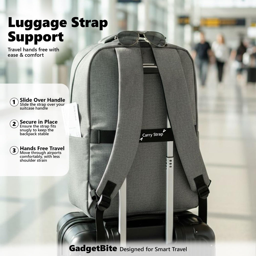 GadgetBite Graphite 20 Litre Laptop Bag with 15.6 Inch Laptop Compartment USB Charging Port and Organiser Pocket for Men Women Boys