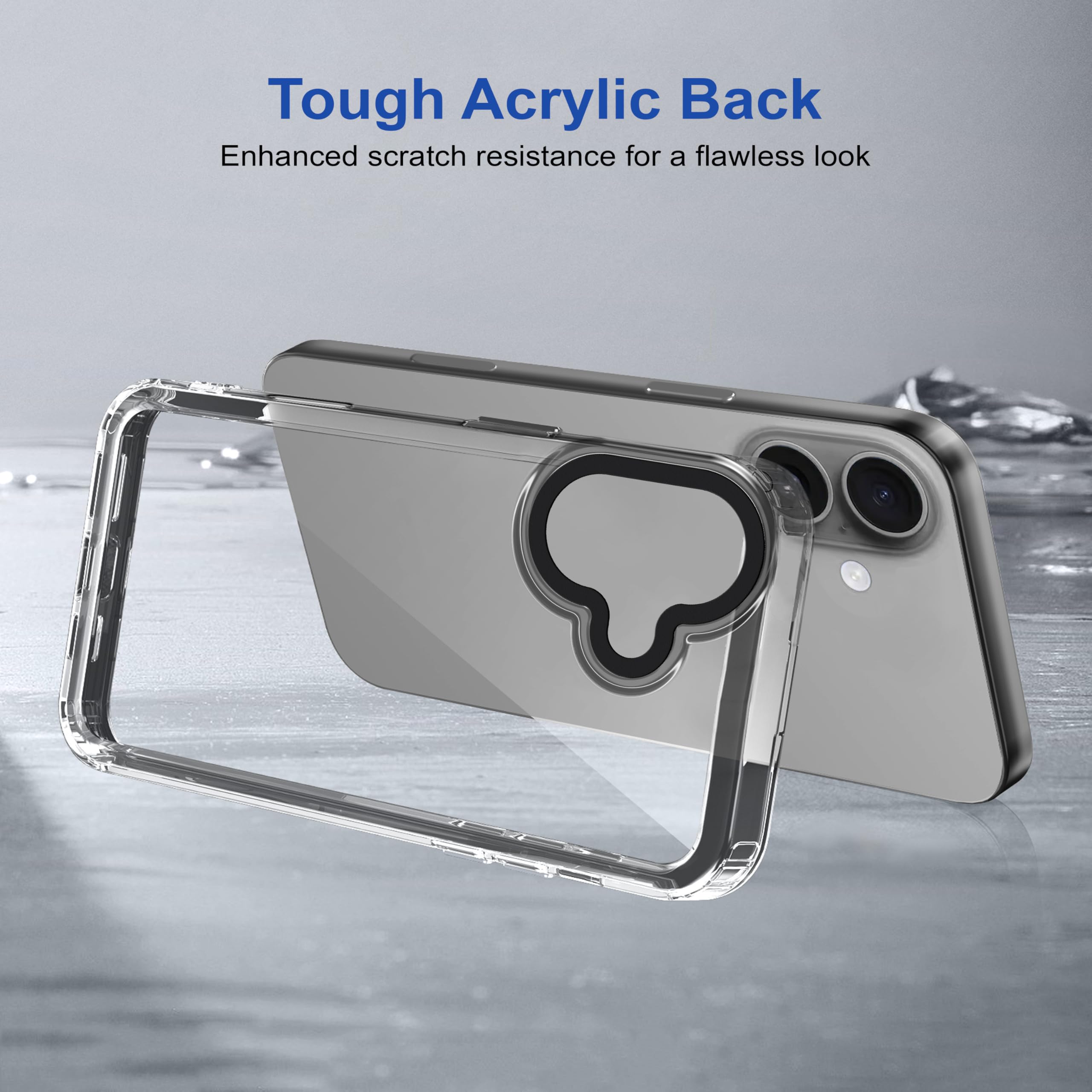 amazon basics Back Case Cover for iPhone 16 Plus | Compatible for iPhone 16 Plus Back Cover | Scratch-Resistant Back Cover | Clear