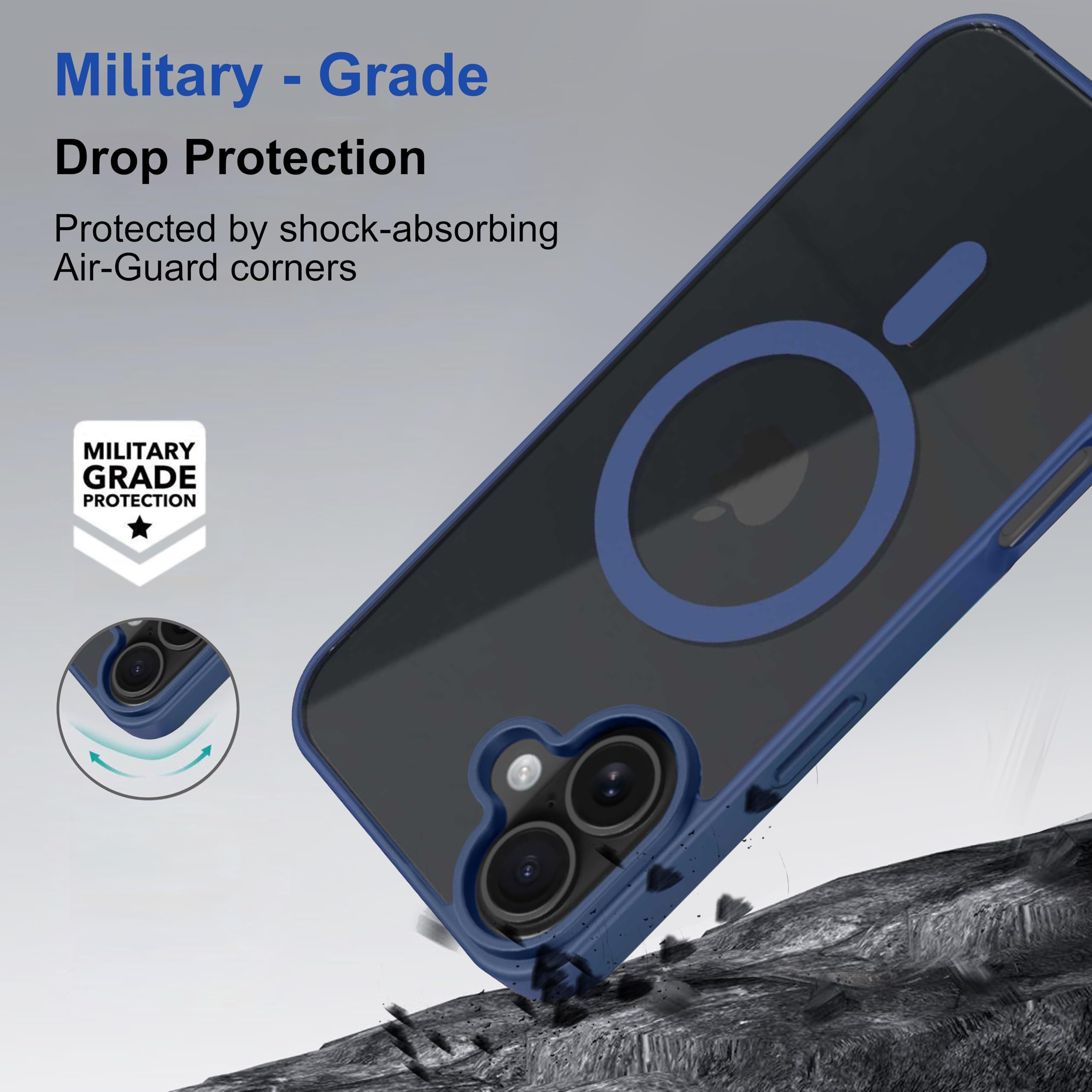 amazon basics Back Case Cover for iPhone 16 Plus | Compatible for iPhone 16 Plus Back Cover | Scratch-Resistant Back Cover | Clear