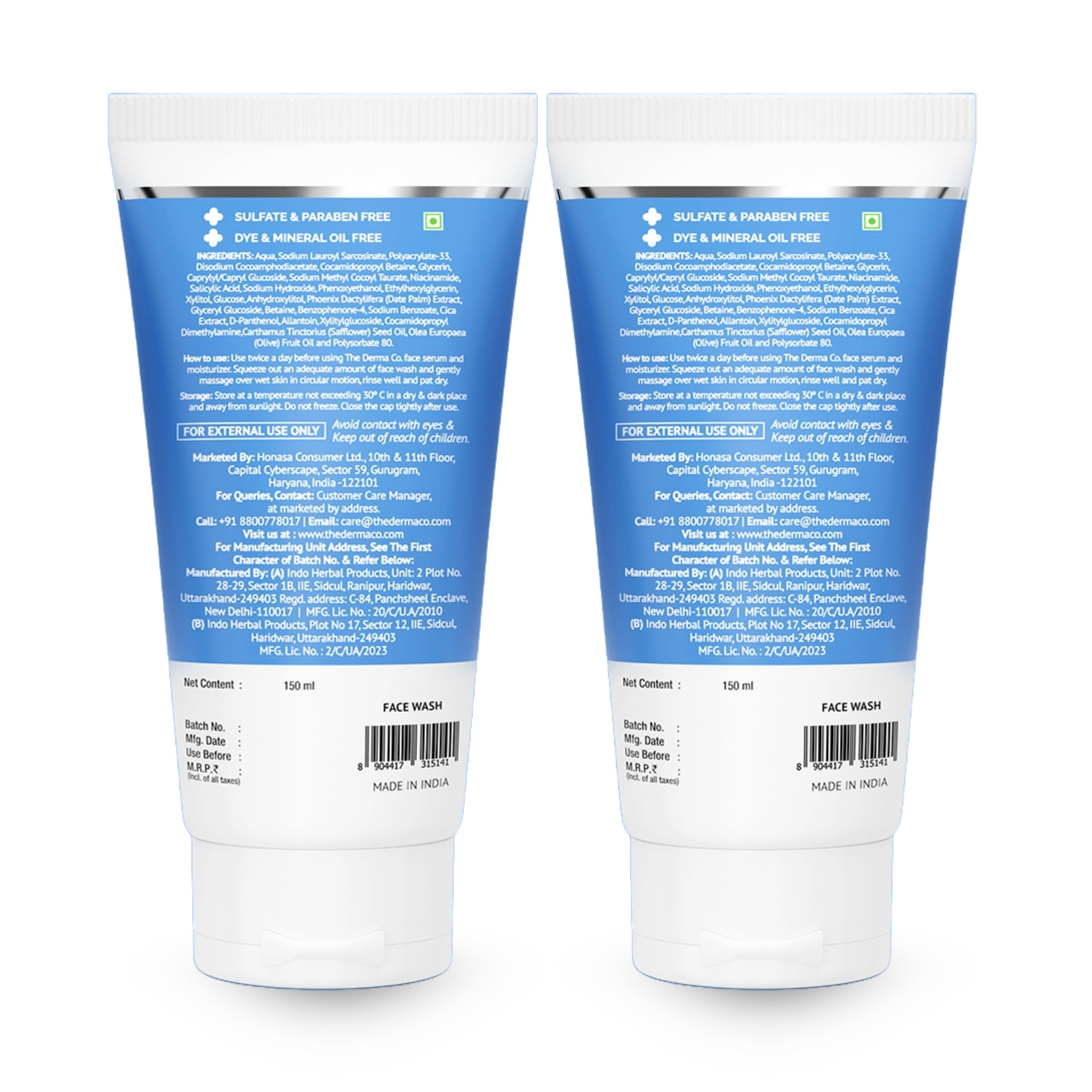 The Derma Co Sali-Cinamide Anti-Acne Face Wash with 2% Salicylic Acid & 2% Niacinamide - 80 ml | Clears Acne & Marks | Removes Excess Oil
