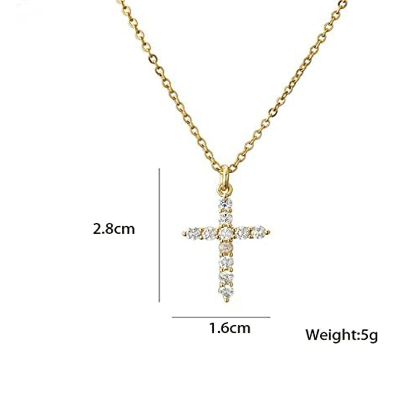 COLORFUL BLING Cubic Zircon Cross Necklace