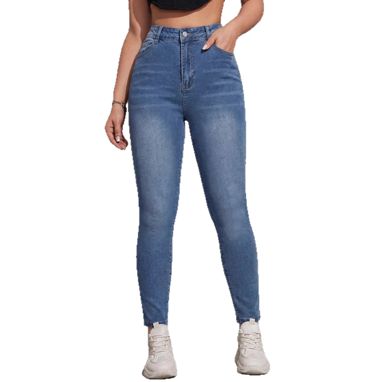 High-waisted Butt-lifting Skinny Jeans For Women