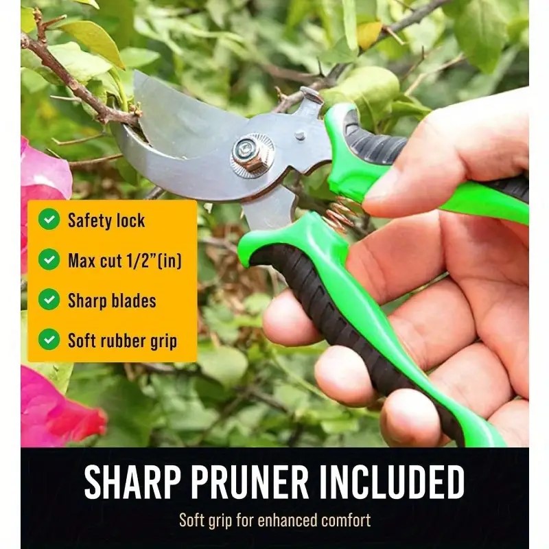 Garden Tools Set, 8 Piece Gardening Tools Set With Non Slip Ergonomic Handle, Heavy Duty Garden Tool Set With Storage Bag, Gardening Kit For Women