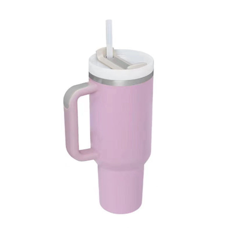 40 Oz Tumbler With Handle Straw Insulated, Stainless Steel Spill Proof Vacuum Coffee Cup Tumbler