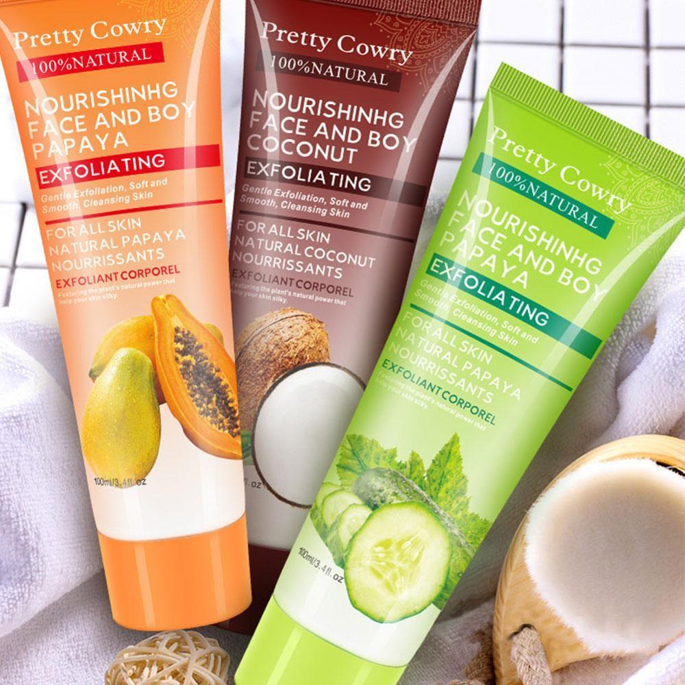 Cucumber Coconut Papaya Facial Exfoliating Gel Cream Body Cleansing