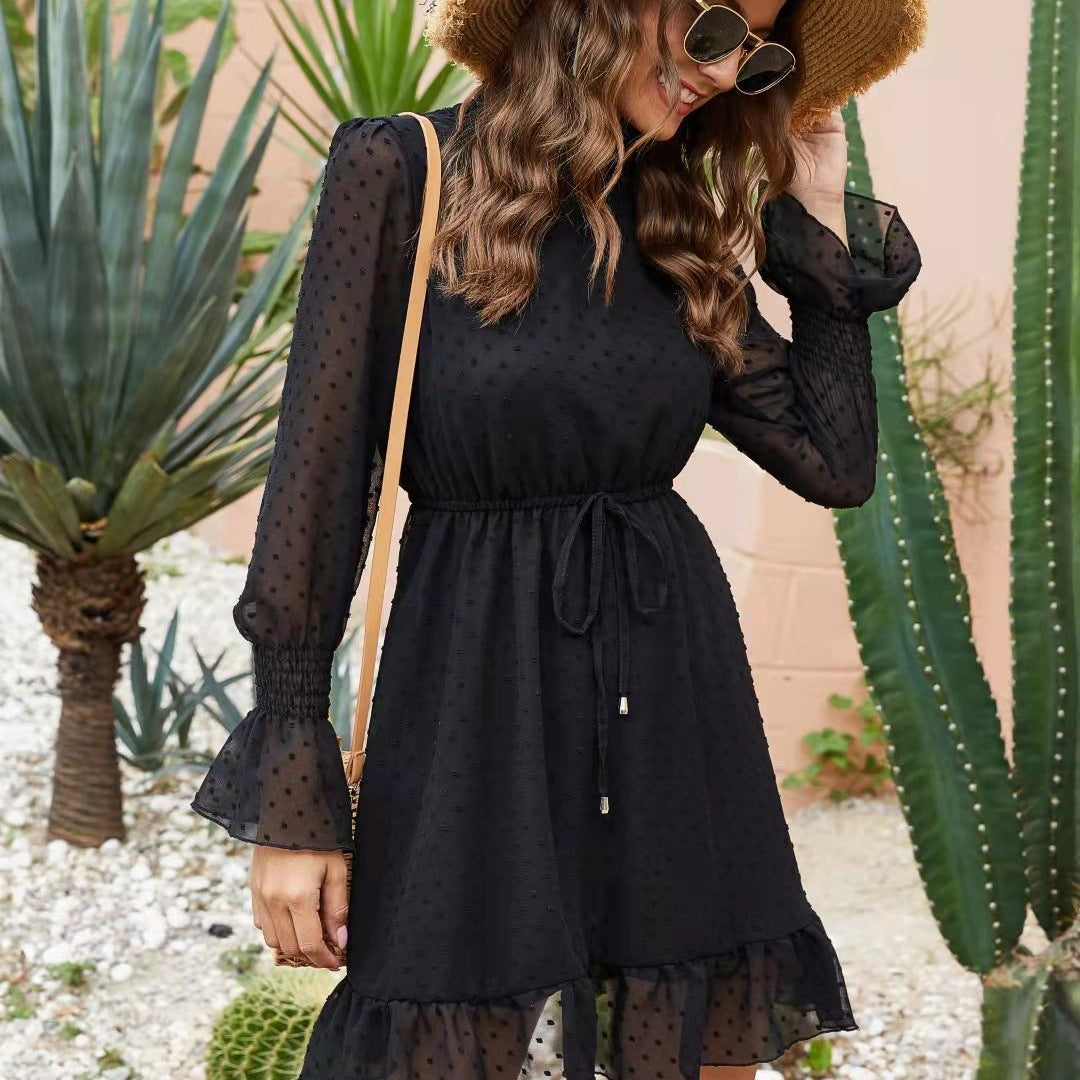 Womens Fashionable Slimming All-Match Long-Sleeve Dress