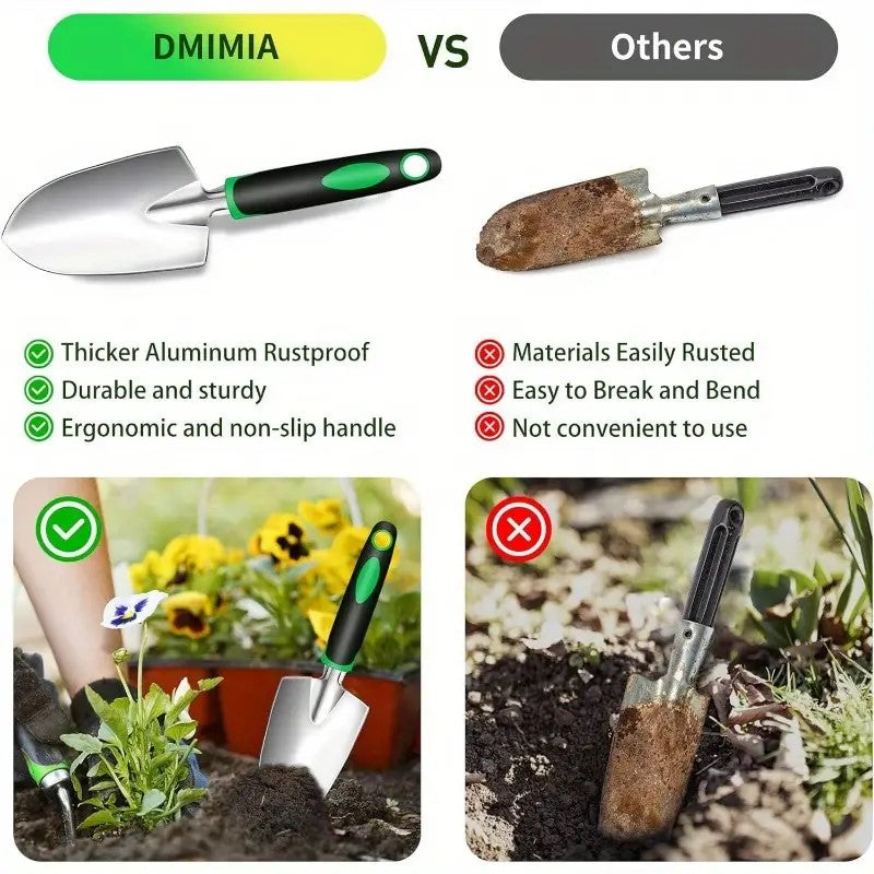 Garden Tools Set, 8 Piece Gardening Tools Set With Non Slip Ergonomic Handle, Heavy Duty Garden Tool Set With Storage Bag, Gardening Kit For Women
