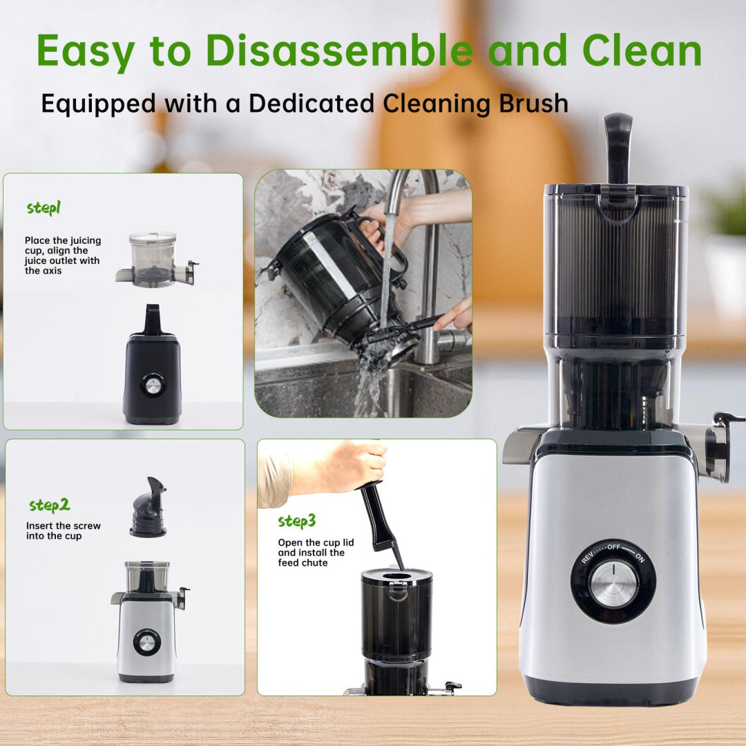 Cold Juicer, Chewable Juicer, Wide Feeding Trough For Easy Cleaning, Suitable For Whole Vegetables And Fruits
