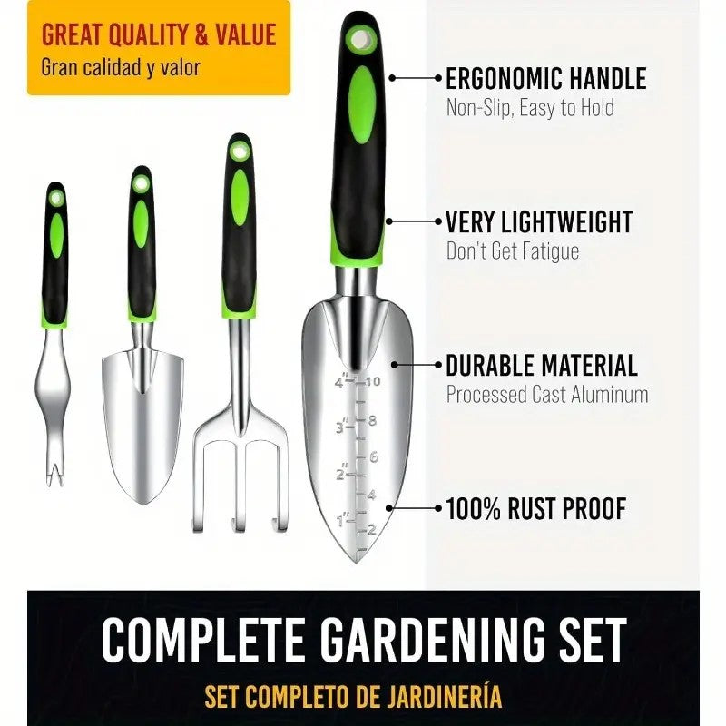 Garden Tools Set, 8 Piece Gardening Tools Set With Non Slip Ergonomic Handle, Heavy Duty Garden Tool Set With Storage Bag, Gardening Kit For Women